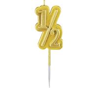 Bougie demi-anniversaire pour bébé de 1 à 1/2 ans, décoration de gâteau pour fête d'anniversaire et d'anniversaire Bleu