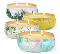 Bougie D'extérieur à La Citronnelle, 4 X 180 G de Grandes Bougies D'extérieur, Durée de Combustion de 250 H- Bougies Parfumées à La Citronnelle, pour Jardin, Camping, Pique-Nique, Durée