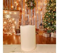 Bougie d'extérieur étanche à piles de 10,2 x 15,2 cm avec minuteur, grande bougie LED sans flamme, bougie pilier pour intérieur ou extérieur, bougie électrique pour décoration de mariage, blanc crème