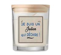 Bougie d'un Julien qui déchire - Candle - Idée Bougie Cadeau Personnalisable Cadeau Anniversaire Fête Original Famille Travail Départ Collègue Retraite Noël.