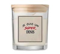 Bougie d'un Super Denis - Candle - Idée Bougie Cadeau Personnalisable Cadeau Anniversaire Fête Original Famille Travail Départ Collègue Retraite Noël.