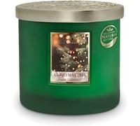 HEART & HOME - Bougie Parfumée à Base de Cire Naturelle de Soja pour la Maison - Ellipse 2 mèches Sapin de Noël - Durée de combustion 40h - Cadeau, Décoration et Parfum pour la Maison - Pot en verre