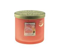 Bougie ellipse 2 mèches Heart and Home Pêche Passion BLANC G