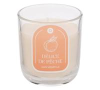Bougie en polyéthylène parfumée Floa 210 g flacon en verre pêche