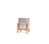 Bougie en pot sur support ethnique Amy - Gris