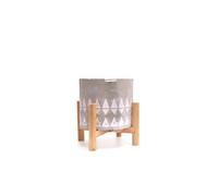 Bougie en pot sur support triangle Amy - Gris