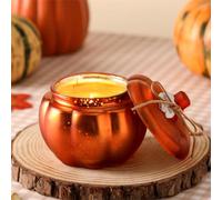 Bougie Epice Citrouille, 12oz/340g Bougie Parfumée d'automne en Forme de Citrouille Idéal Pour Décoration d'Automne Parfait Cadeau de Bougie