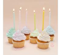 Bougie Gâteau 12pcs torsadées longues pastel ScrapCooking