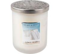 Bougie Heart and Home Grande jarre Linge Frais Blanc Blanc