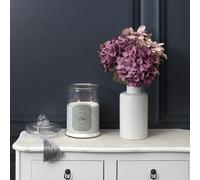 Home Deco Factory - Bougie parfumée Bonbonnière BO5581 Gris - Fleur de coton - Verre 15,8x15,8 cm