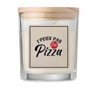 Bougie J’peux pas j’ai pizza | Candle | Idée Cadeau Anniversaire Fête Original Famille Travail Départ Collègue Retraite Noël