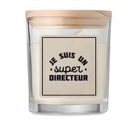 Bougie Je suis un super directeur | Candle | Idée Cadeau Anniversaire Fête Original Famille Travail Départ Collègue Retraite Noël