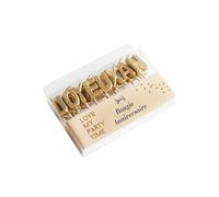 Bougie Joyeux Anniversaire doré métallisé 4,3 cm