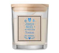 Bougie Joyeux noël au meilleur Tonton - Candle- Idée Cadeau Secret Santa Famille Travail Départ Collègue Retraite Noël