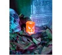 Bougie LED citrouille 10 cm - Orange