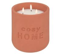 Atmosphera Bougie LED Cosy – contenant en ciment terracotta – rose – 3,2 kg