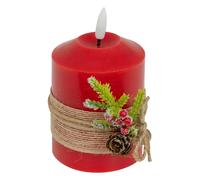 Bougie LED de Noël Branche 12cm Rouge