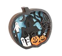 Bougie LED en Bois Citrouille décoratives Halloween décorations pour la Maison fête Ornements de Table pour garçons Filles décorations d ' Halloween LED Citrouille en