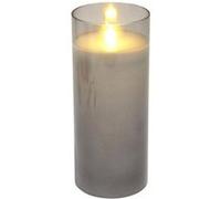 Bougie Led en verre - Gris clair - D 7,5 x H 17.5 cm Gris G