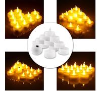 Bougie LED sans flamme - Mini photophore 12 pièces - Blanc - Sans fumée - Sécurité