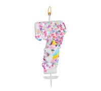 Bougie Licorne Numéro, Paillettes Bougie Anniversaire Numéro Décoration de Gâteau Licorne Décorations d'Anniversaire pour Filles Baby Shower Célébrations à Thème (7)
