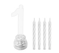 Generique Bougie lumineuse LED Chiffre 1 – Blanc – Taille unique