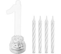 Bougies Lumineuses LED Chiffre 1 - Blanc - Taille Unique