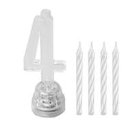 BOUGIE LUMINEUSE CHIFFRE 4 LED CLIGNOTANT 7CM Multicolore