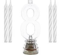 Bougies Lumineuses LED Chiffre 8 - Blanc - Taille Unique