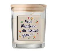 Bougie Madeleine elle assure grave ! | Candle Cadeau Fête des Mères Anniversaire Soeur Noël Tata Marraine
