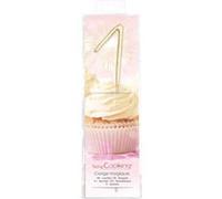Bougie magique 17,5 cm - chiffre 1 - ScrapCooking Doré G