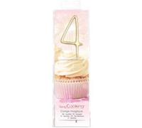 Bougie magique 17,5 cm - chiffre 4 Doré G