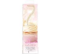 Bougie magique 17,5 cm - chiffre 7 Doré G