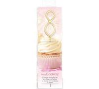Bougie magique 17,5 cm - chiffre 8 Doré G