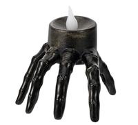 Bougie Main Squelette Halloween de Main, Lumière D’ambiance Noire | Plastique sans Fumée, Pile Bouton Incluse, Installation Facile pour Tables de Dîner, Manteaux, Mariages et Décors Hantés