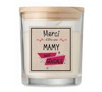 Bougie Mamy Merci Géniale | Candle | Idée Cadeau Grand-mère Original Anniversaire Fête Famille Amour Noël