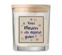 Bougie Marion elle assure grave ! | Candle Cadeau Fête des Mères Anniversaire Soeur Noël Tata Marraine