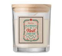 Bougie Martine Magie de noël Rectangle - Candle- Idée Cadeau Secret Santa Famille Travail Départ Collègue Retraite Noël