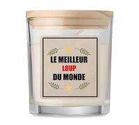 Bougie Meilleur Loup du Monde - Candle - Idée Cadeau Anniversaire Fête Original Famille Travail Départ Collègue Retraite Noël