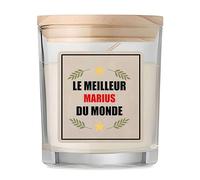 Bougie Meilleur Marius du Monde - Candle - Idée Cadeau Anniversaire Fête Original Famille Travail Départ Collègue Retraite Noël