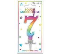 bougie métallique multicolore chiffre 7 - surprisez vous bmcm07 Multicolore G