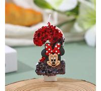 Bougie Mickey Minnie Mouse, bonjour, numéro 0-9 bougies, dessin animé, décoration de gâteau, Cupcake, fournitures de décoration de fête, cadeaux DIY Minnie 6