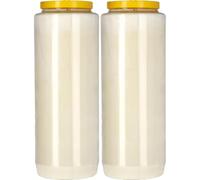 Bougie Neuvaine Blanche, 9 Jours 216h, Fabrication Européenne (Lot de 2) | Bougie Longue Durée En Cire 100% Végétale, 9 Jours de Prière, Bougie Funéraire Et Commémorative, Disponible En Multipack