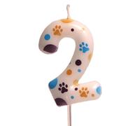 Bougie numérique imprimée pattes de chat 0-9 pour décoration de gâteau d'anniversaire