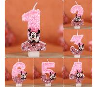 Bougie numérique Mickey Minnie Mouse, chiffres 0-9, décorations pour gâteau d'anniversaire pour enfants, accessoires de fête de dessins animés et d'anime 8