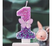 Bougie numérique papillon dégradé violette déesse gâteau créatif princesse féminine décoration de table de dessert d'anniversaire, décoration de chambre, cadeau, bougie d'anniversaire, décoration d'an