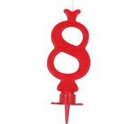 Bougie numéro 8 rouge