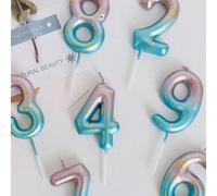 Bougie numéro dégradé pour décoration de gâteau 7,5,9,2,3,4,6,8,1,0Cire