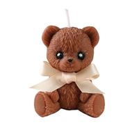Bougie ours mignon - Décor de 2,44 pouces | Bougie en paraffine de soja - Parfumée et esthétique en forme d'ours naturel pour salon, table, bibliothèque, vacances de Thanksgiving, bureau, décoration d