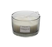 Home Deco Factory – Bougie parfumée 3 mèches BO5453 Ambre, pot en verre 13 cm Gris 25 h